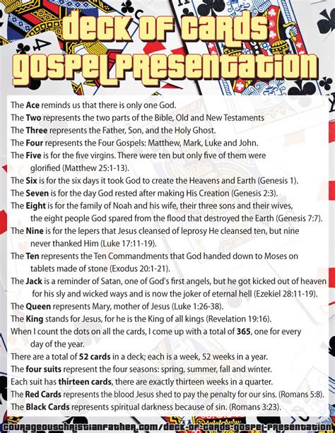 Deck of Cards Prayer .